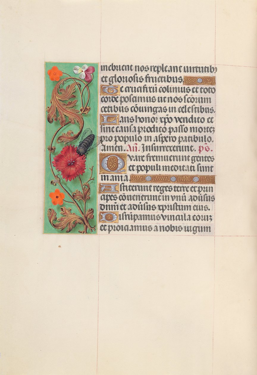 İspanya Kraliçesi Katolik Kraliçe Isabella'nın Saatleri: Fol. 52v, c. 1500. by Master of the First Prayerbook of Maximillian