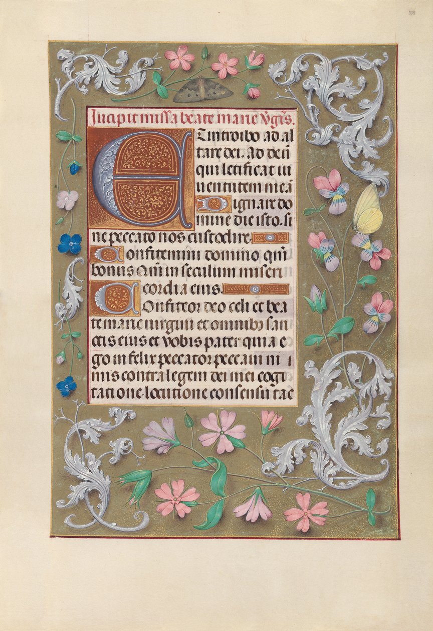 İspanya Kraliçesi Katolik Kraliçe Isabella'nın Saatleri: Fol. 88r, c. 1500. by Master of the First Prayerbook of Maximillian