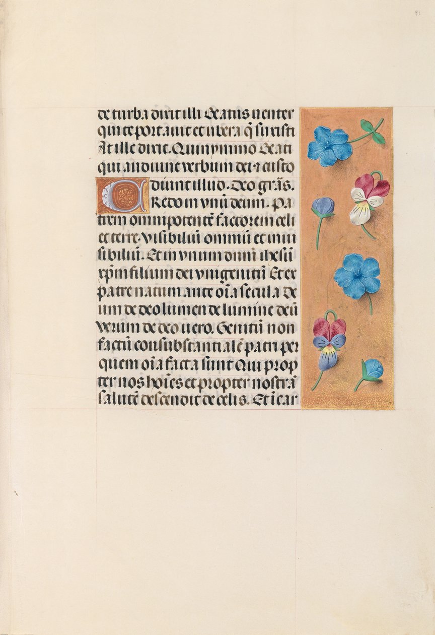 İspanya Kraliçesi Katolik Kraliçe Isabella'nın Saatleri: Fol. 91r, c. 1500. by Master of the First Prayerbook of Maximillian