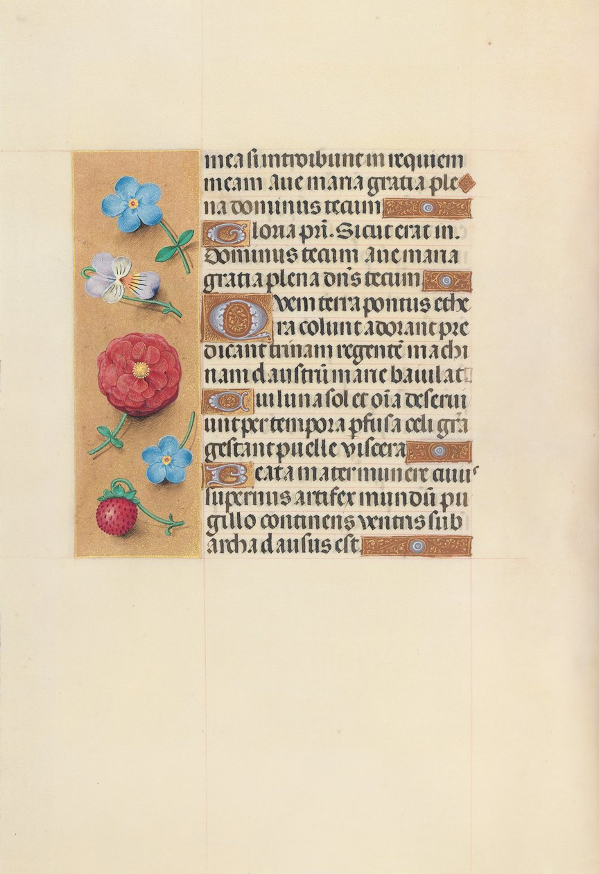 İspanya Kraliçesi Katolik Kraliçe Isabella'nın Saatleri: Fol. 99v, c. 1500. by Master of the First Prayerbook of Maximillian