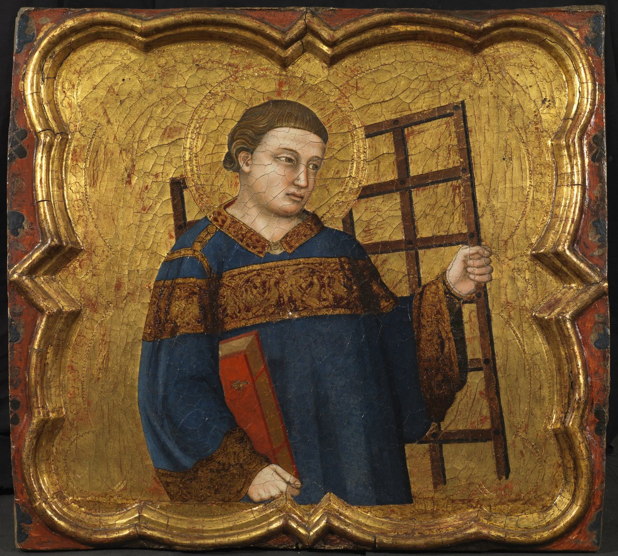 St. Lawrence, c.1335 (panelde tempera ve altın varak) by Master of the Fogg Pieta