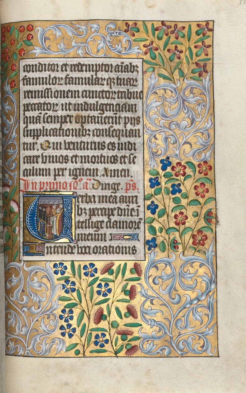 Rouen Kullanım Saatleri Kitabı: fol. 110r, Başlangıçta Ölüler İçin Ayin, c. 1470. by Master of the Geneva Latini