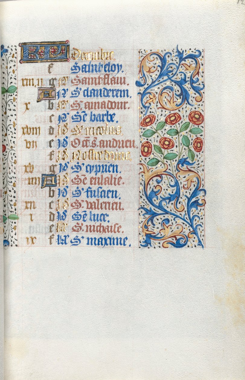 Rouen Kullanım Saatleri Kitabı: fol. 12r, c. 1470. by Master of the Geneva Latini