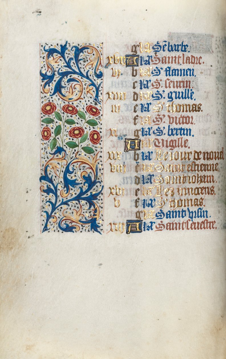 Rouen Kullanım Saatleri Kitabı: fol. 12v, c. 1470. by Master of the Geneva Latini