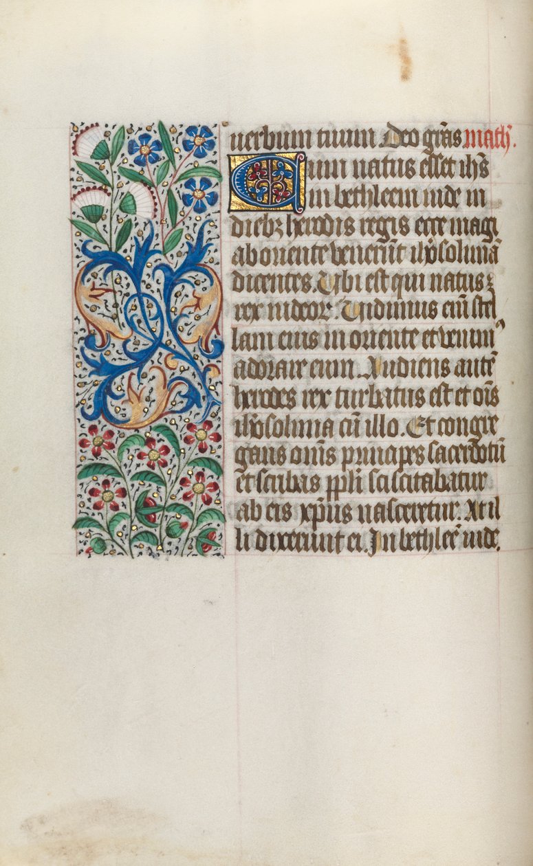 Rouen Kullanım Saatleri Kitabı: fol. 16v, c. 1470. by Master of the Geneva Latini