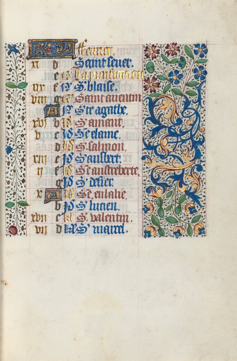 Rouen Kullanım Saatleri Kitabı: fol. 2r, c. 1470. by Master of the Geneva Latini