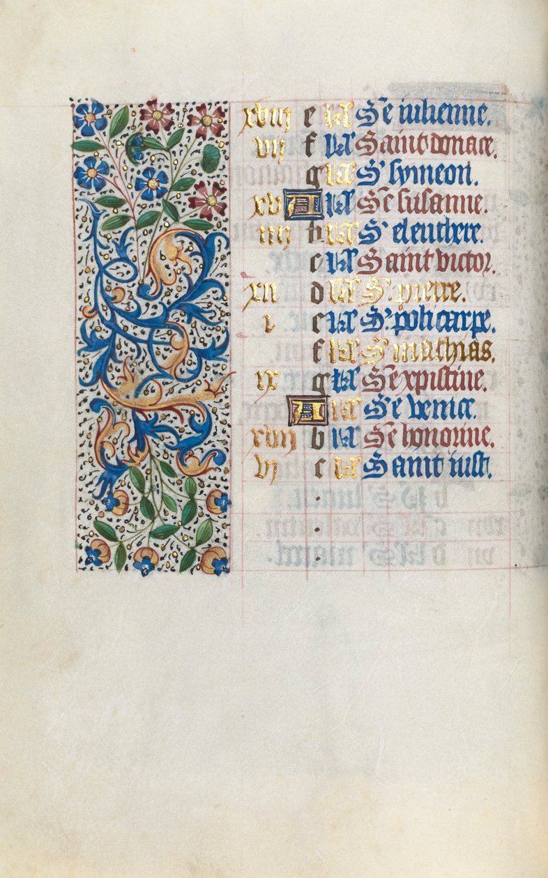 Rouen Kullanım Saatleri Kitabı: fol. 2v, c. 1470. by Master of the Geneva Latini