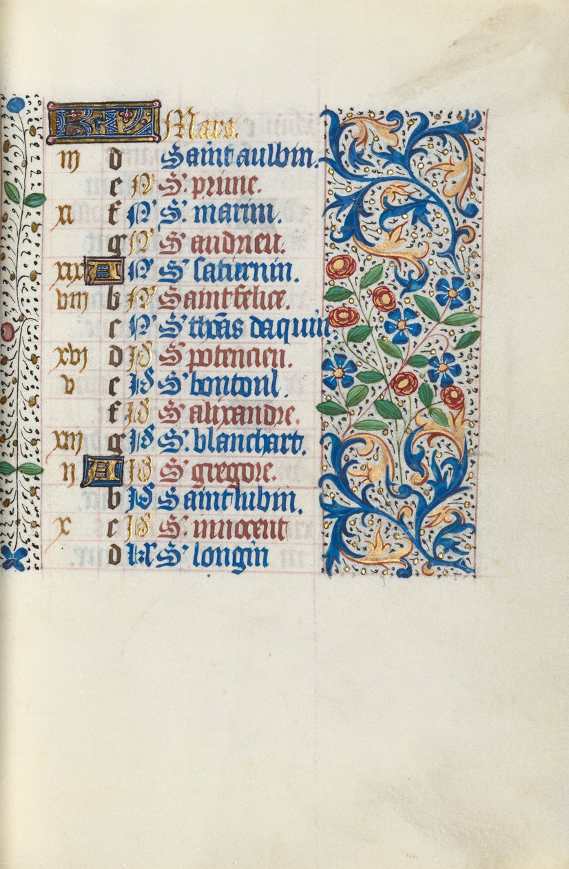 Rouen Kullanım Saatleri Kitabı: fol. 3r, c. 1470. by Master of the Geneva Latini