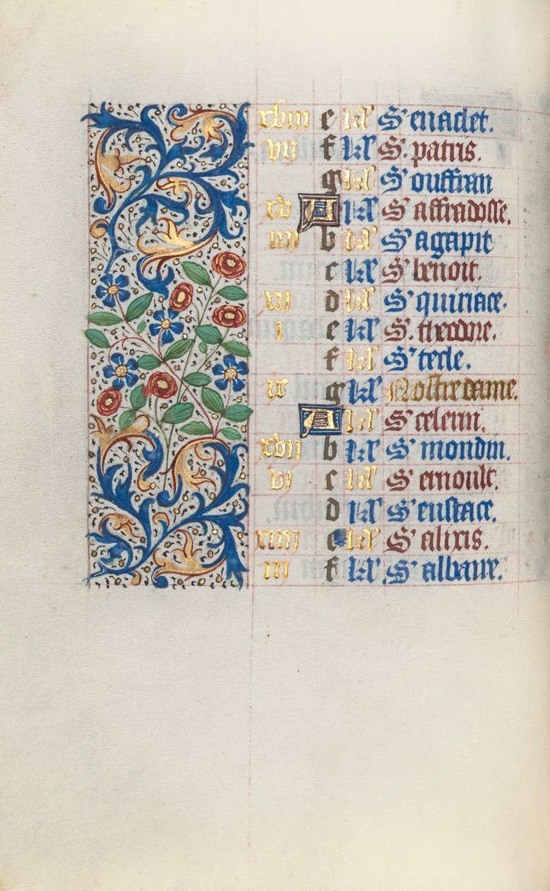 Rouen Kullanım Saatleri Kitabı: fol. 3v, c. 1470. by Master of the Geneva Latini