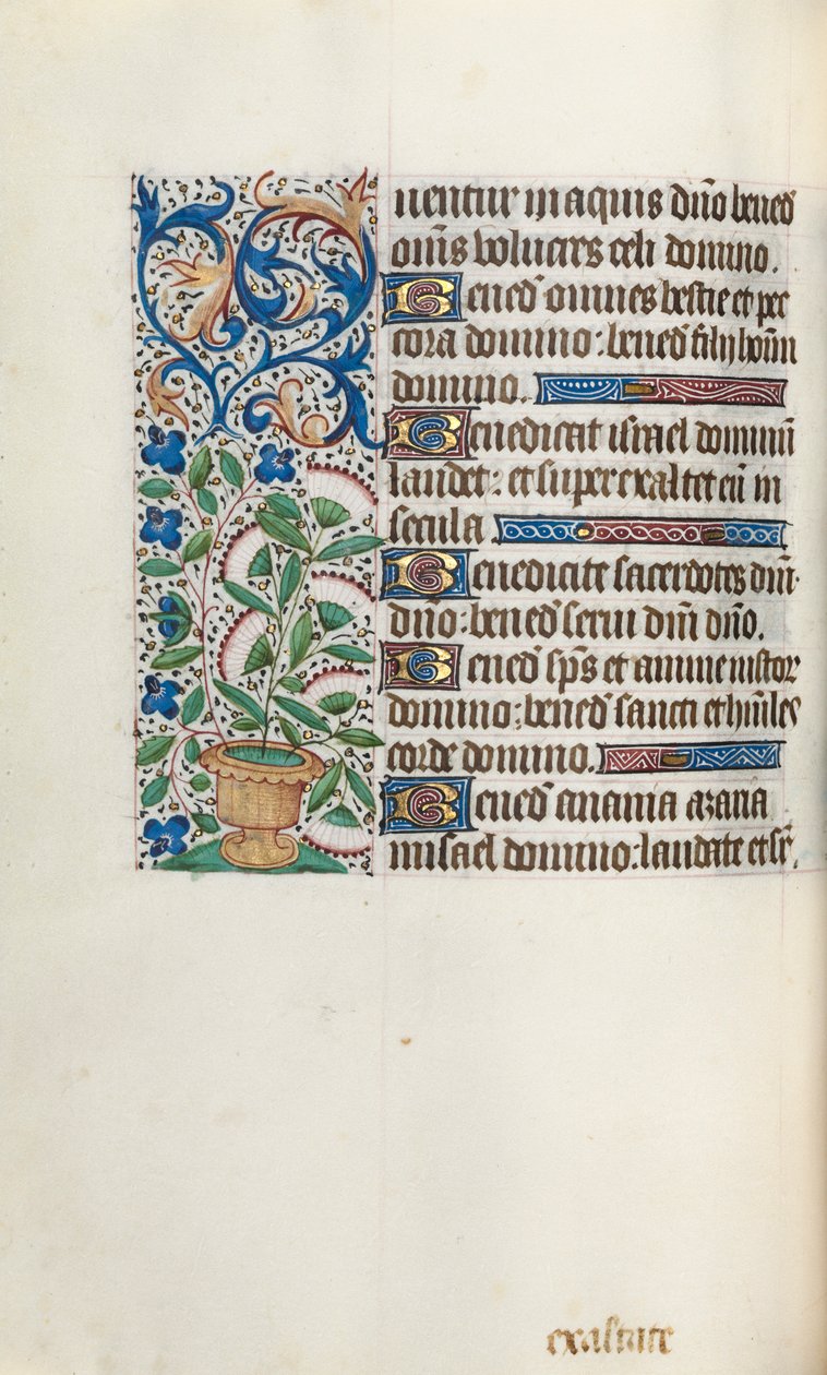 Rouen Kullanım Saatleri Kitabı: fol. 43v, c. 1470. by Master of the Geneva Latini