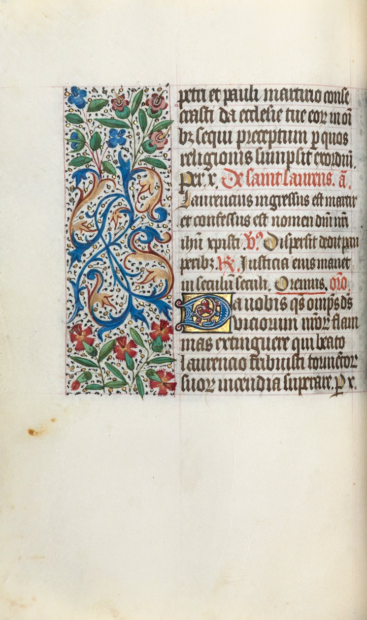 Rouen Kullanım Saatleri Kitabı: fol. 51v, c. 1470. by Master of the Geneva Latini
