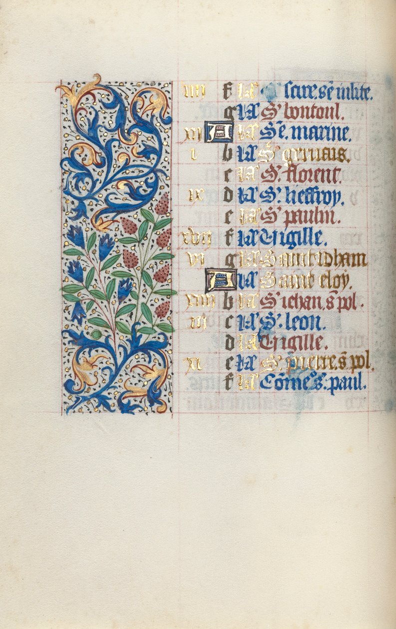 Rouen Kullanım Saatleri Kitabı: fol. 6v, c. 1470. by Master of the Geneva Latini