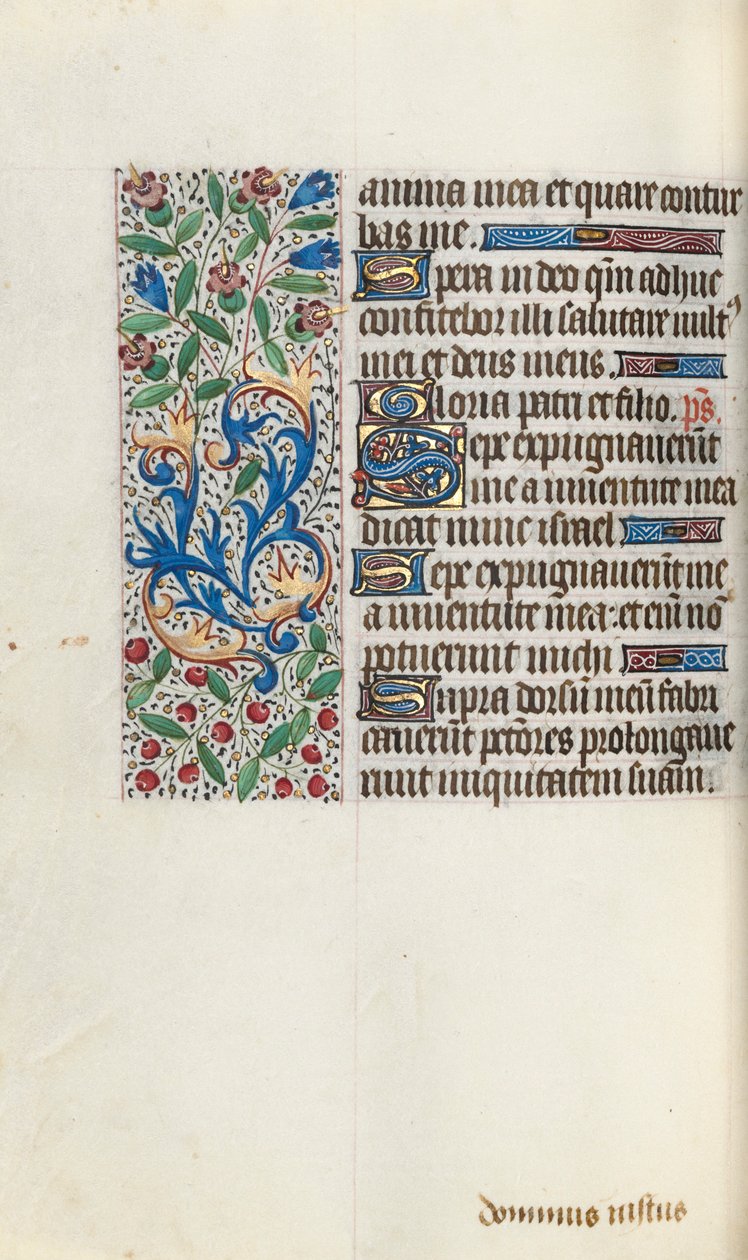 Rouen Kullanım Saatleri Kitabı: fol. 76v, c. 1470. by Master of the Geneva Latini