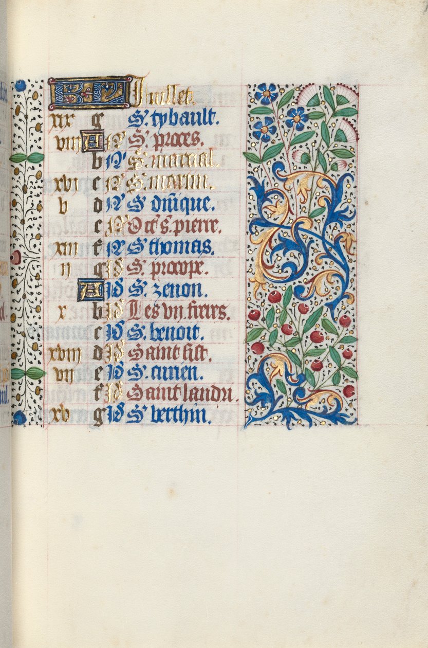 Rouen Kullanım Saatleri Kitabı: fol. 7r, c. 1470. by Master of the Geneva Latini