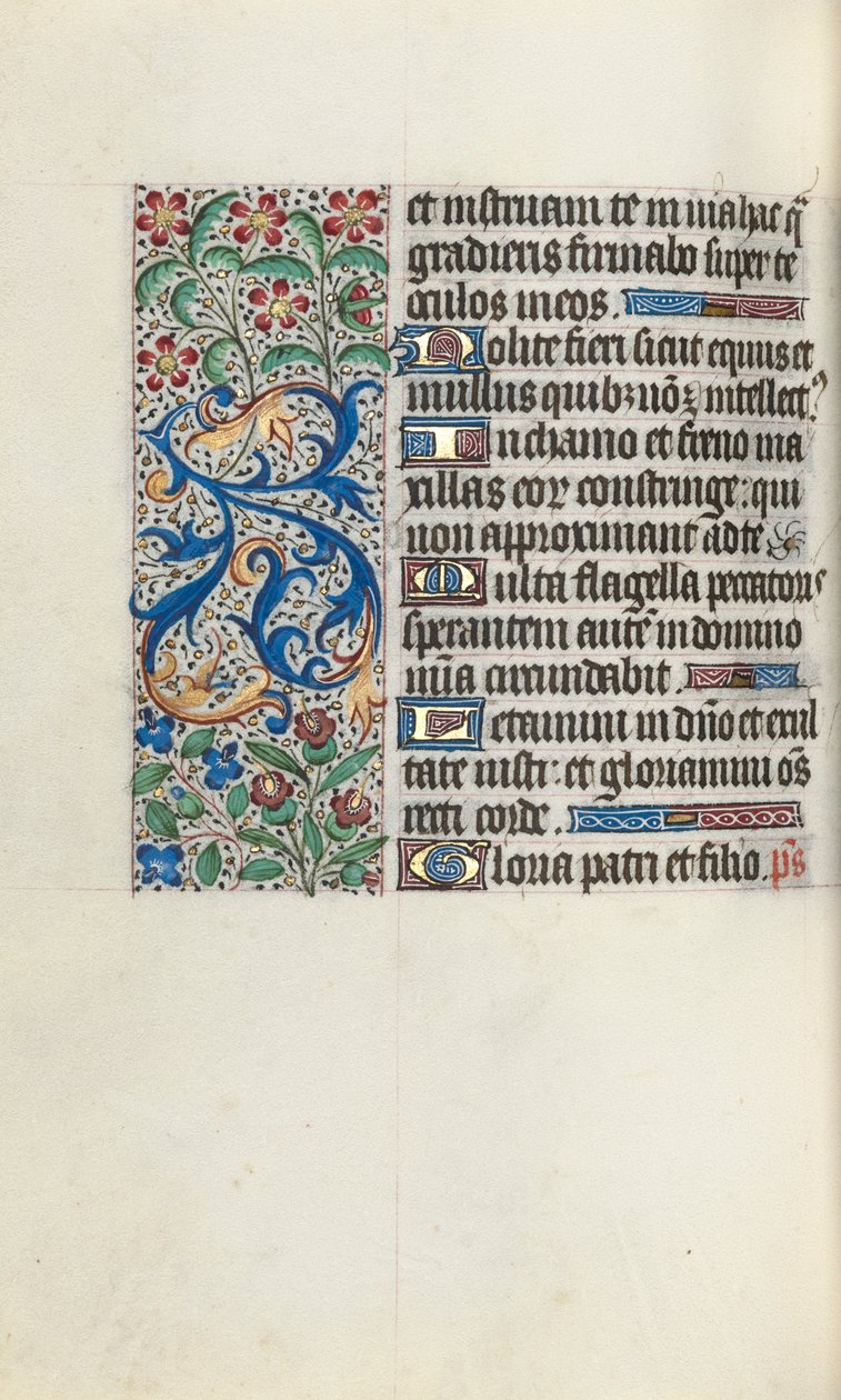 Rouen Kullanım Saatleri Kitabı: fol. 82v, c. 1470. by Master of the Geneva Latini