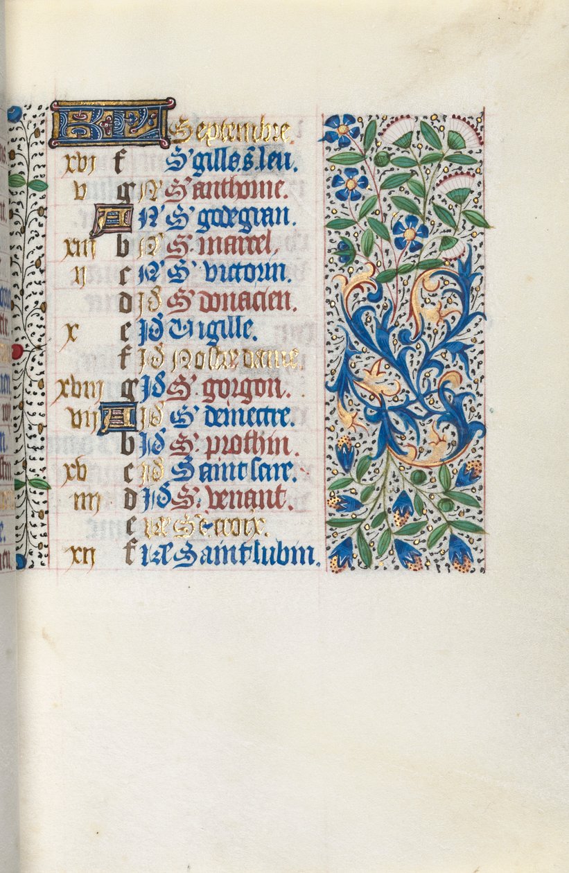 Rouen Kullanım Saatleri Kitabı: fol. 9r, c. 1470. by Master of the Geneva Latini