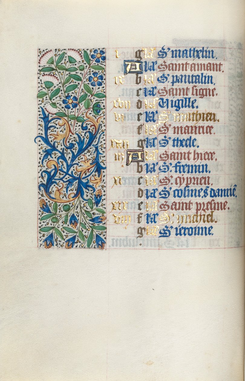 Rouen Kullanım Saatleri Kitabı: fol. 9v, c. 1470. by Master of the Geneva Latini