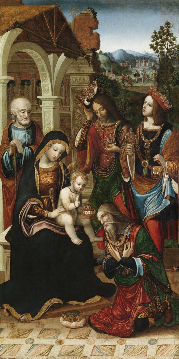 Magi'nin Hayranlığı, c.1503-10 (panel üzerine yağlıboya) by Master of the Glasgow Adoration