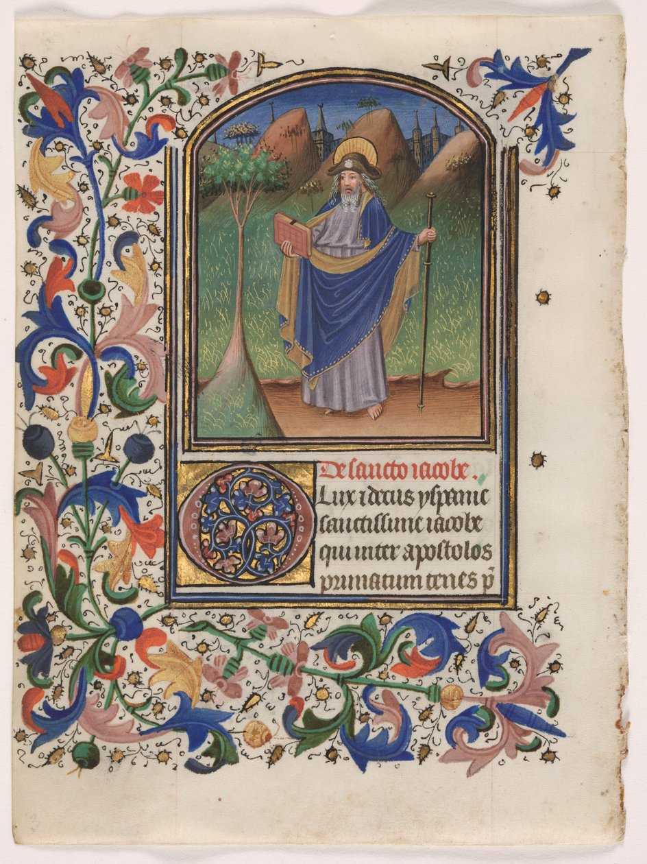 Saatler Kitabından Bir Yaprak: Büyük Aziz James, c. 1440-1450. by Master of the Gold Scrolls