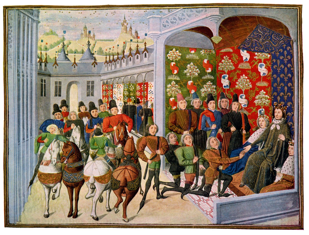 Fransa Kralı Henry VI, 15. Yüzyılda İngiliz Elçilerini Kabul Ediyor. by Master of the Harley Froissart