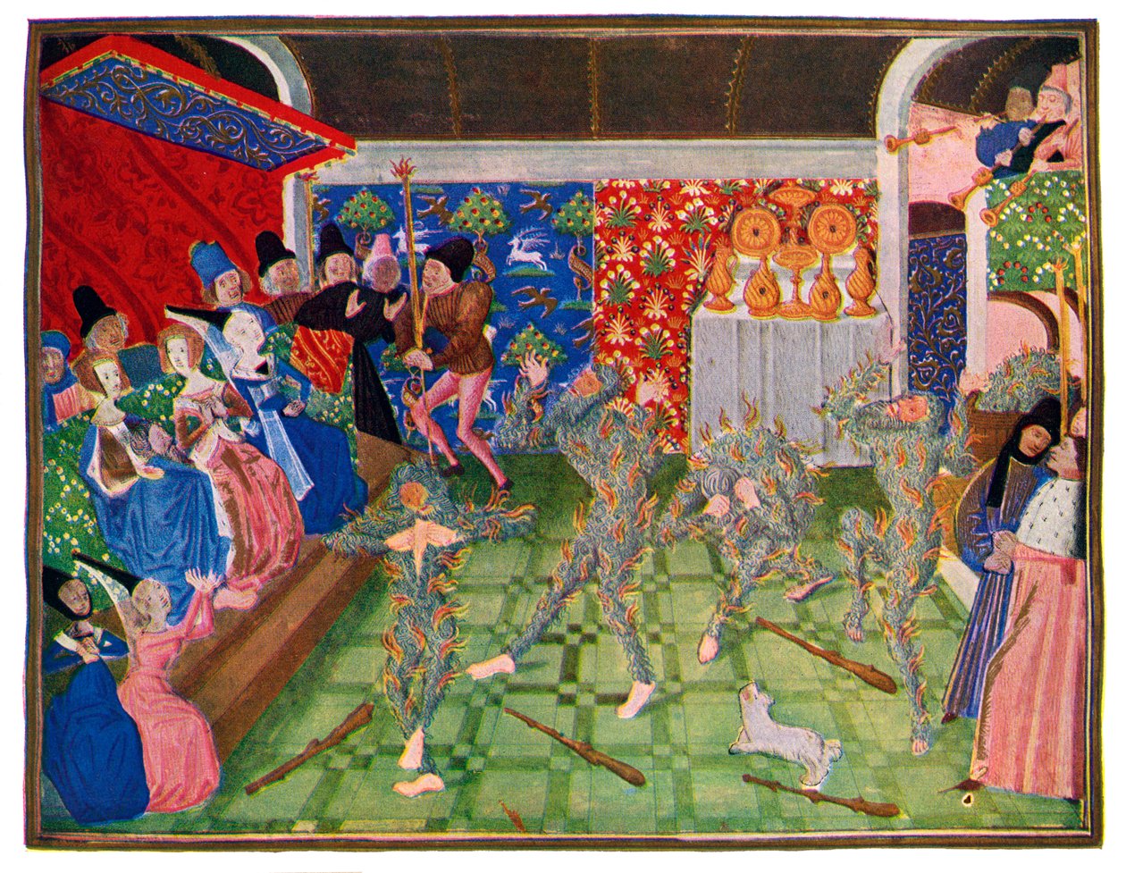Fransız sarayında maskeli balo, 1393, 1470-1475. by Master of the Harley Froissart