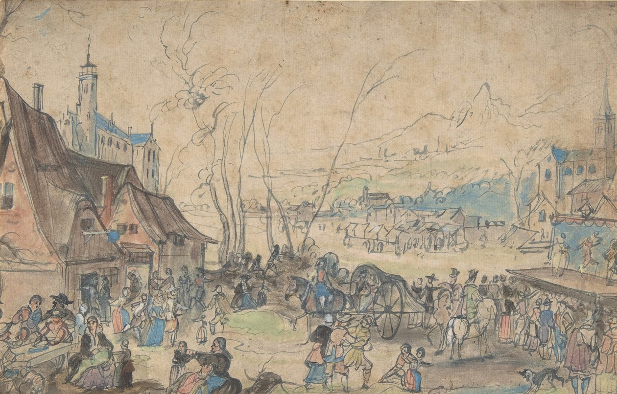 Köy Fuarı, 16. yüzyıl. by Master of the Hermitage Sketchbook