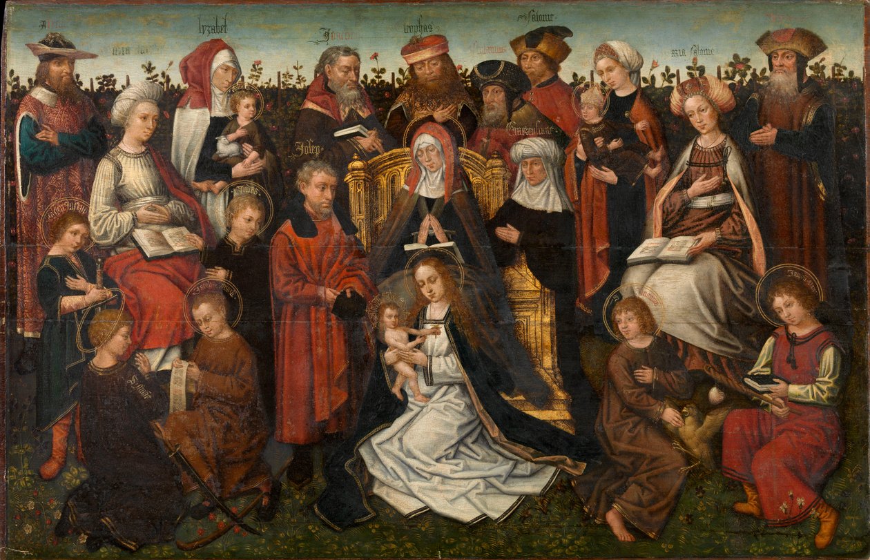 Aziz Anne Ailesi, c.1500-10 (panel üzerine yağlıboya) by Master of the Holy Family of St. Anne