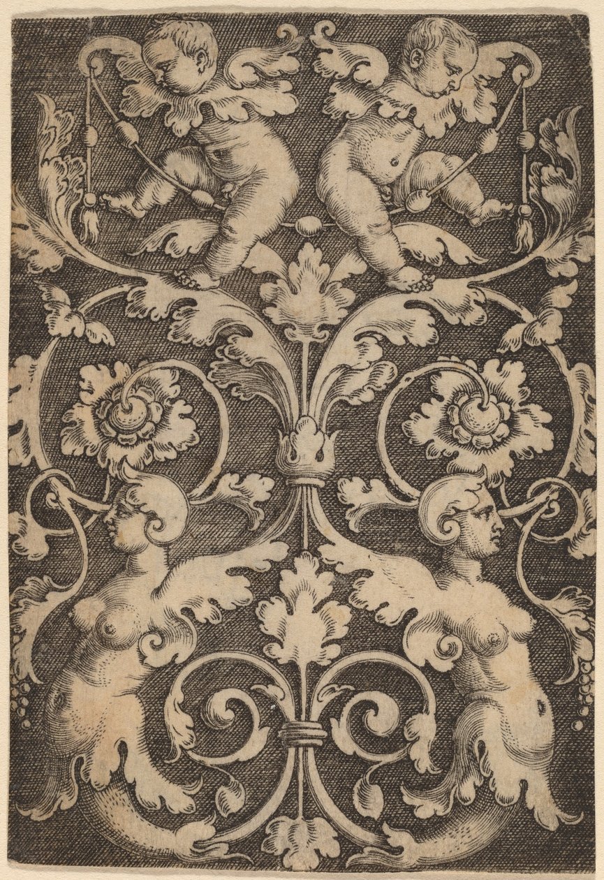 İki Sirenli Dik Süsü by Master of the Horse Heads