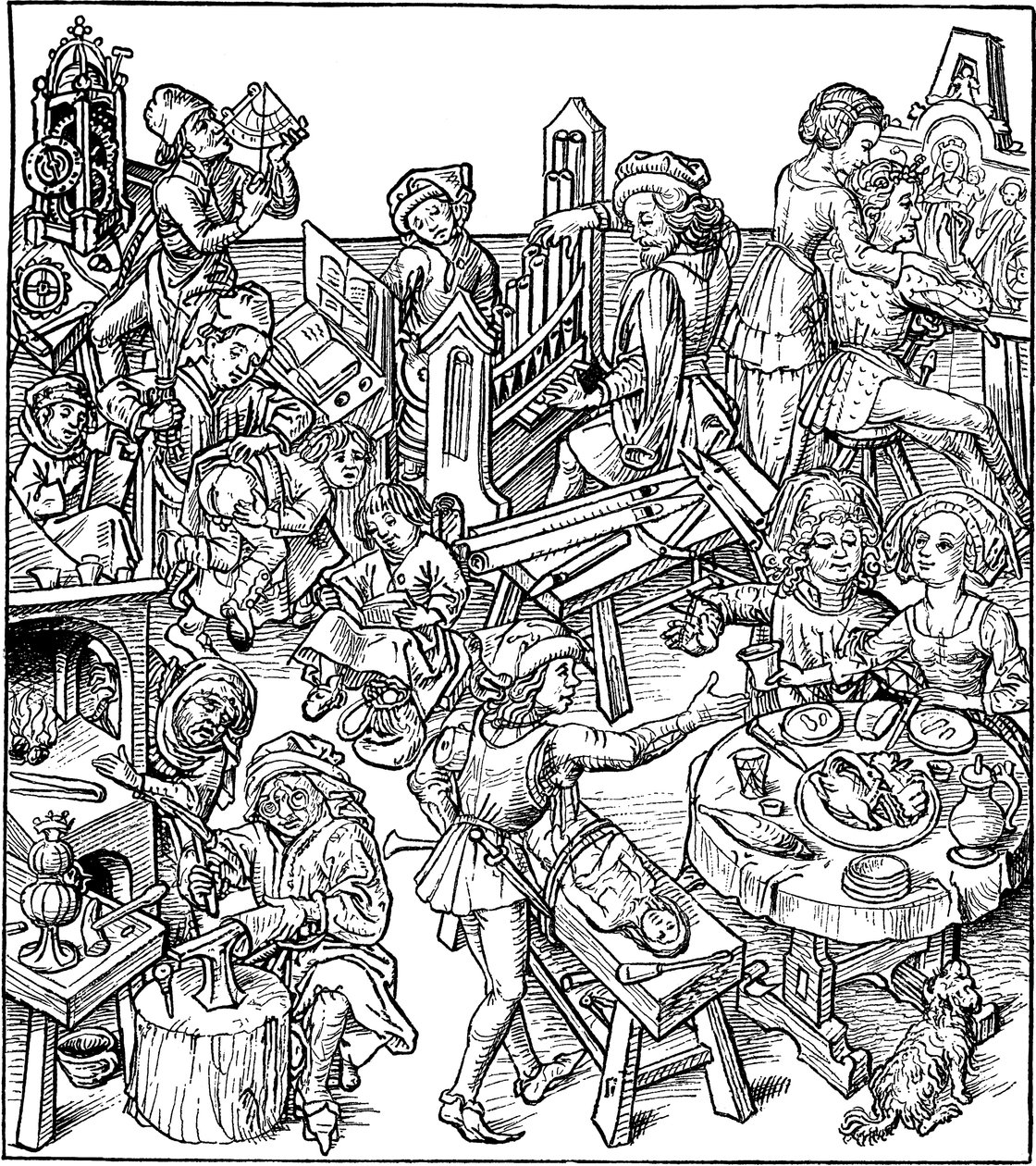 Merkür ve Çocukları. Ev kitabından illüstrasyon, 1480