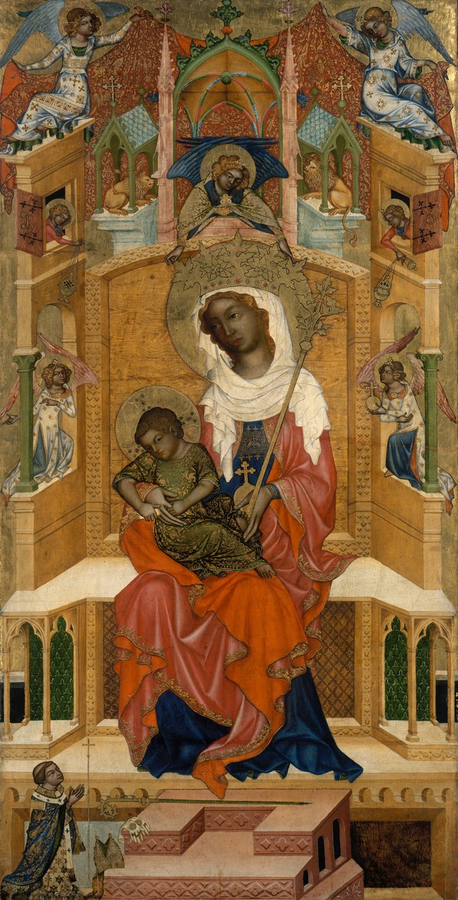 Mary Çocuk Glatz Madonna ile Enthroned, yaklaşık 1350 by Master of the Kaufmann Crucifixion