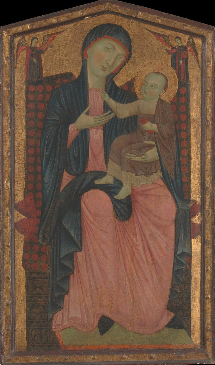 Madonna ve Çocuk Enthroned. by Master of the Magdalen