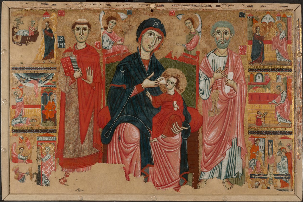 Aziz Leonard ve Peter ile Enthroned Bakire ve Çocuk ve Aziz Petrus