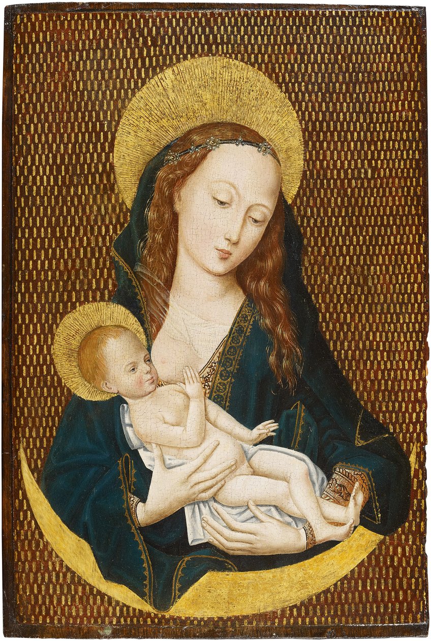 Bir Crescent Moon'da Maria lactans, yaklaşık 1485 by Master of the Magdalen Legend,