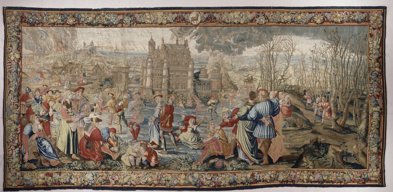 Kış, Lucas Serisinin Mevsimlerinden, c.1535 (yün ve ipek) by Master of the Months of Lucas Master of the Months of Lucas