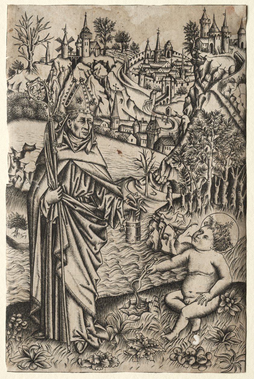 St. Augustine ve Deniz Kıyısındaki Çocuk by Master of the Nuremberg Passion