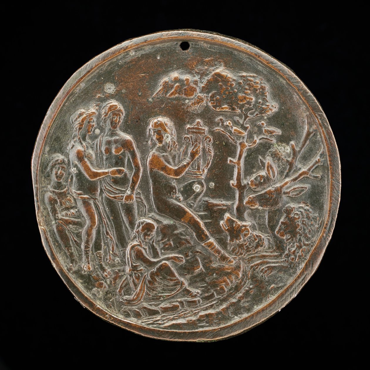 Orpheus Hayvanlara Oynarken, 15. yüzyılın dördüncü çeyreği. by Master of the Orpheus Legend