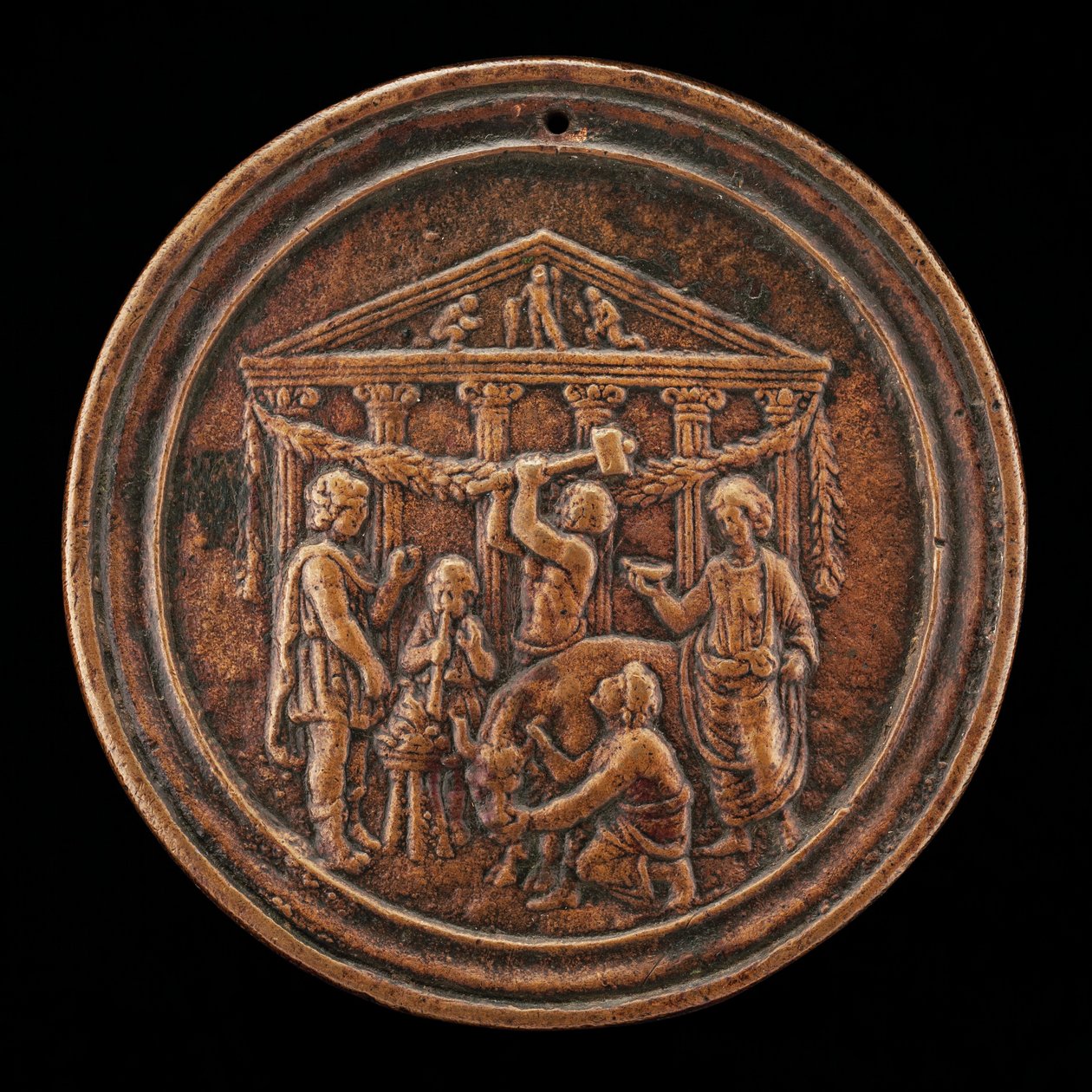 Bir Boğanın Kurban Edilmesi, 15. yüzyılın dördüncü çeyreği. by Master of the Orpheus Legend