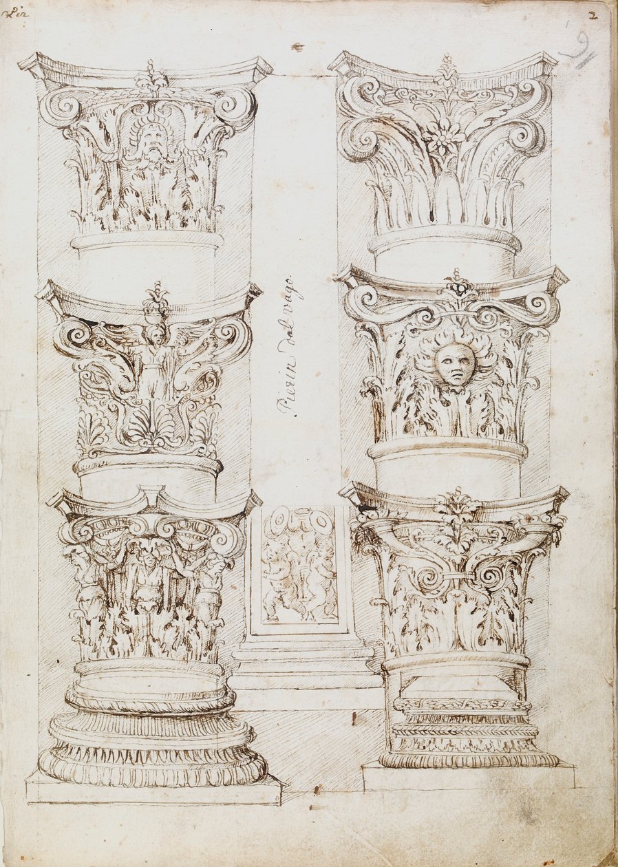 Altı başlık, bir lesen ve iki sütun kaidesi, c1512-1517 by Master of the Oxford Album