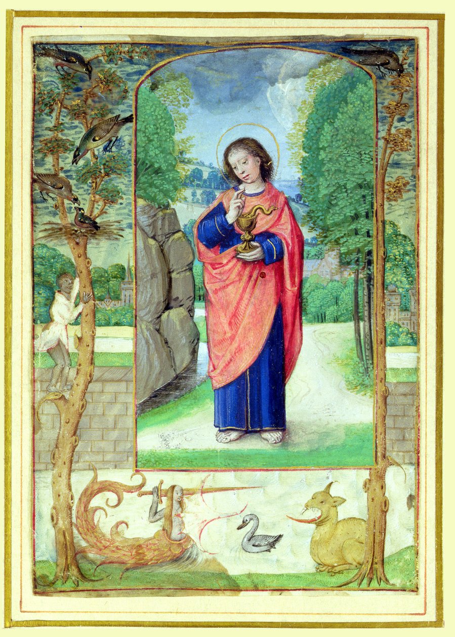 John the Evangelist, Saatler kitabından by Master of the Prayerbook