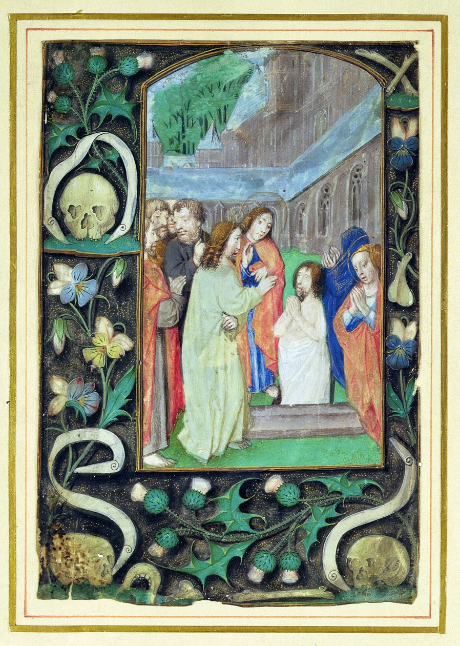 Saatler kitabından Lazarus'un Dirilişi by Master of the Prayerbook