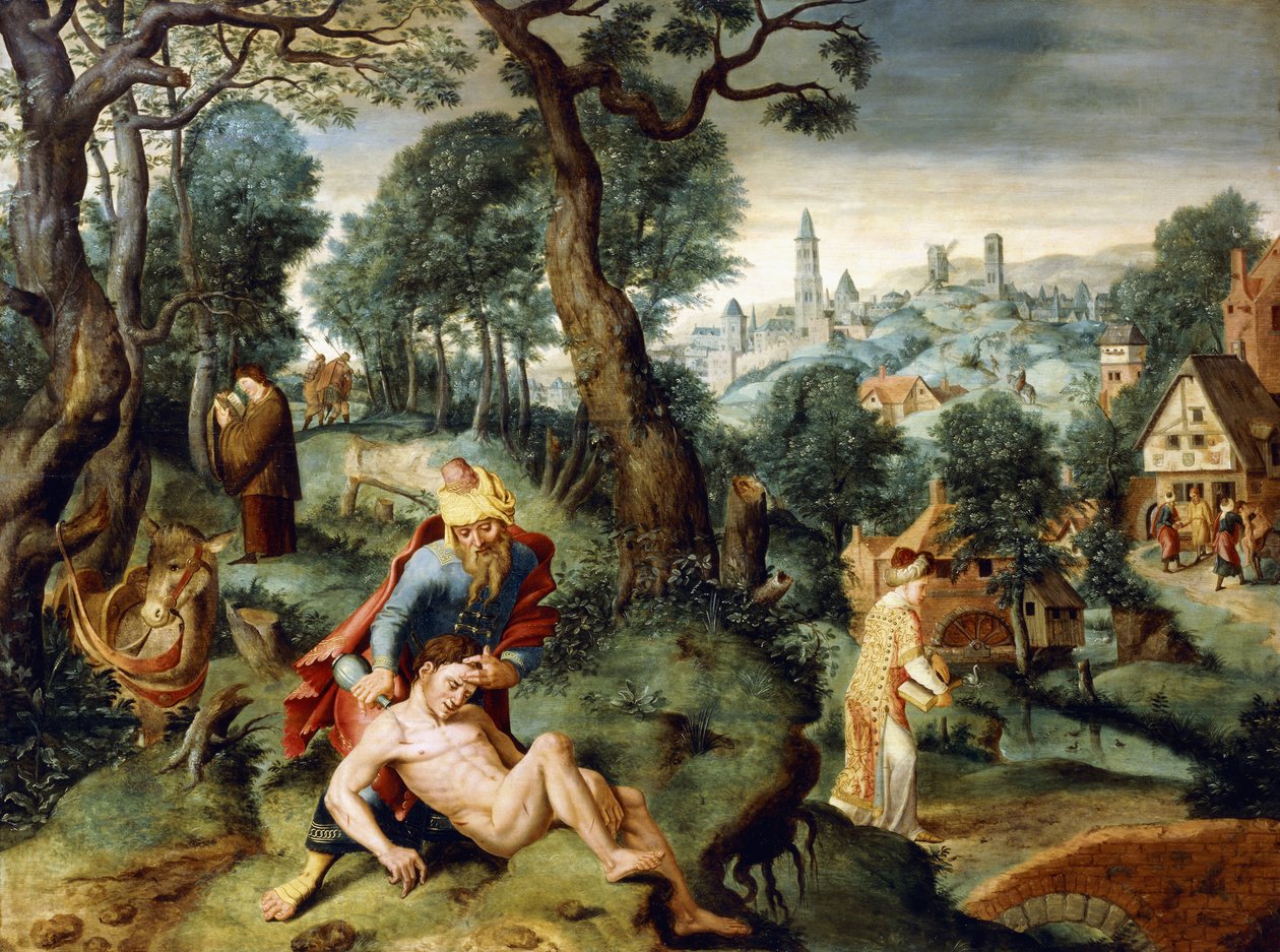 İyi Samiriyeli benzetmesi, by Master of the Prodigal Son