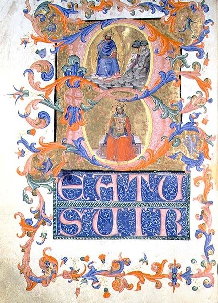 ds 559 f.44v Bir koro kitabından (parşömen) Yaratılış
