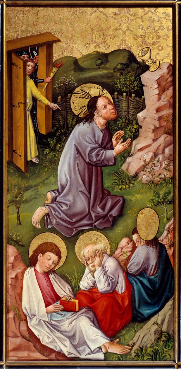 Christ in the Garden of Olives, Master of the Upper Rhine tarafından ahşap üzerine tablo (15. yüzyıl) 1460 Lyon, Musee des Beaux Arts by Master of the Rhine
