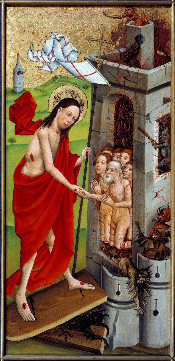 Christ with limbo Yukarı Ren Ustası tarafından ahşap üzerine resim (15. yüzyıl) 1460 Lyon, Musee des Beaux Arts by Master of the Rhine
