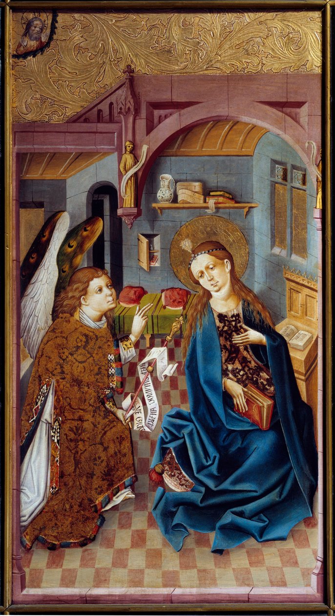 Yukarı Ren Üstadının Müjde Tablosu (15. yüzyıl) 1460 Lyon, Musee des Beaux Arts by Master of the Rhine