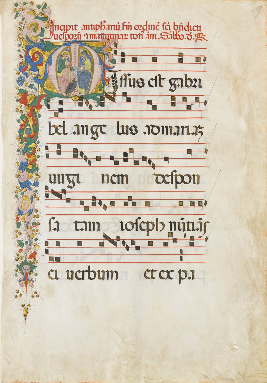 Evangelist Aziz John ve Vaftizci Yahya ile El Yazması Yaprağı..., ikinci yarı 15. yüzyıl. by Master of the Riccardiana Lactantius