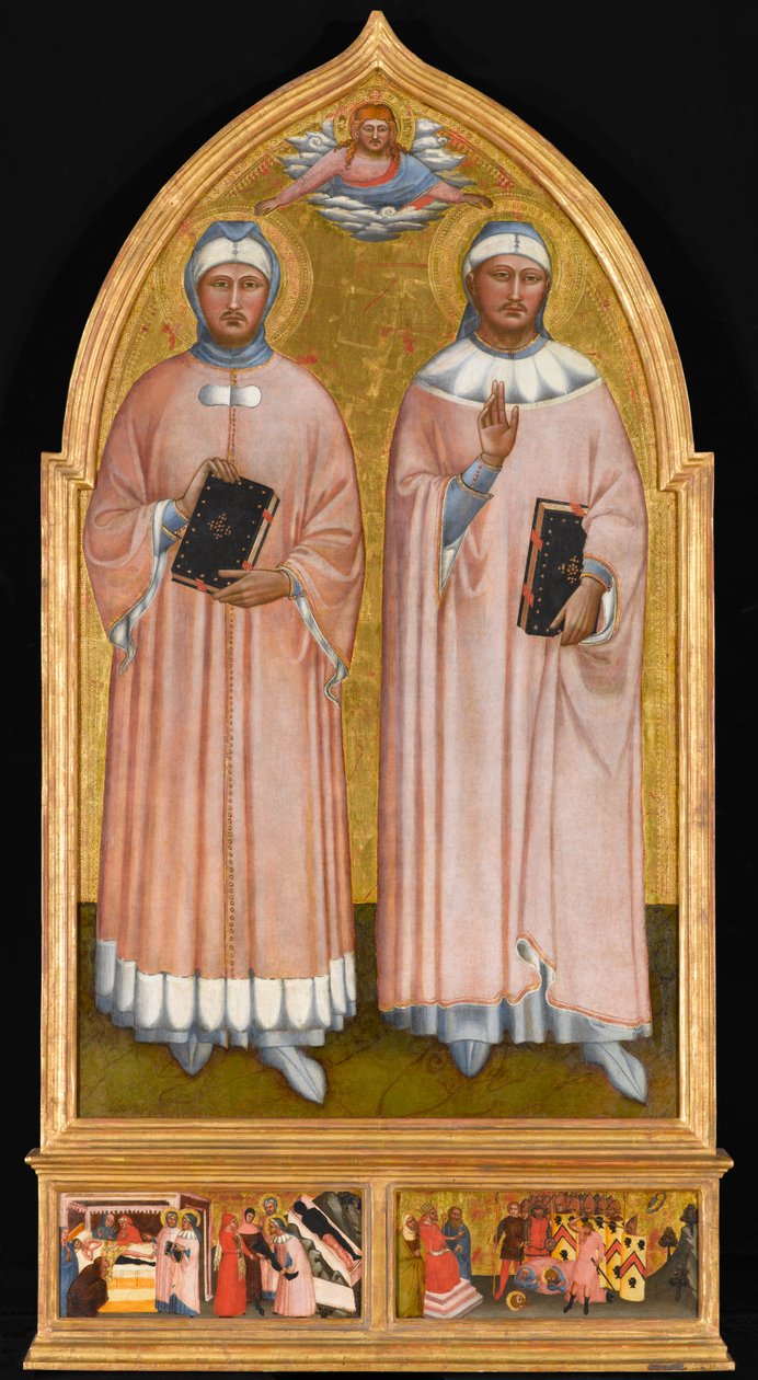 St. Cosmas ve St. Damian, c.1370-1375 (panelde tempera ve altın varak) by Master of the Rinuccini Chapel