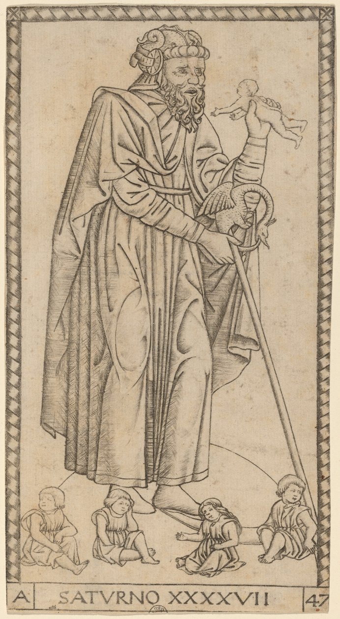 Satürn (Satürn) by Master of the S Series Tarocchi
