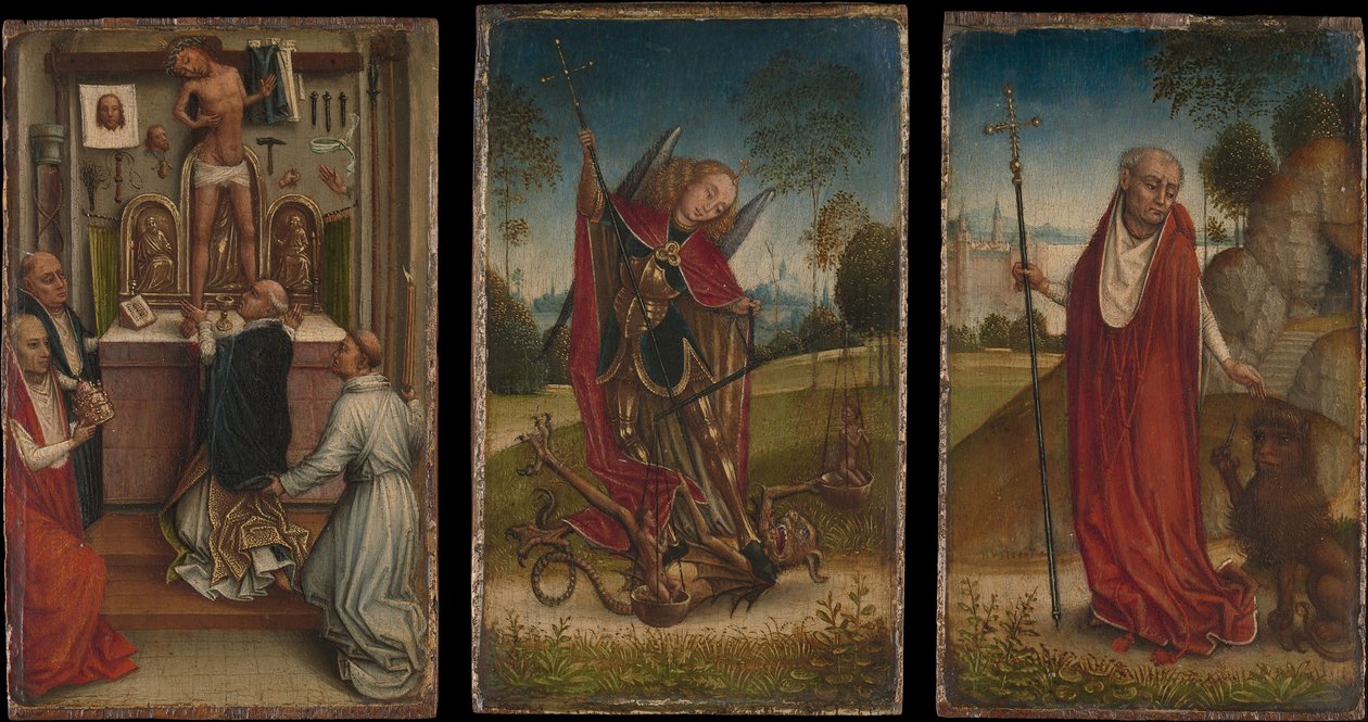 Aziz Michael, Aziz Gregory Kütlesi, Aziz Jerome. by Master of the Saint Catherine Legend