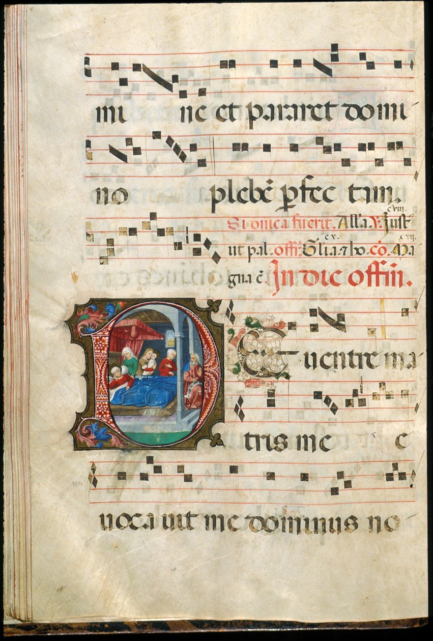 15. yüzyılın sonlarından kademeli bir folyo (parşömen üzerine mürekkep, tempera ve altın varak) by Master of the Saluces Hours (attr. to)